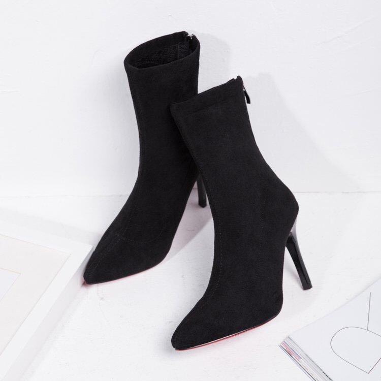 [HÀNG SẴN] BOOT NỮ- BOOT CAO GÓT MŨI NHỌN DA LỘN GÓT NHỌN 9CM DỄ PHỐI ĐÔI-MÃ 474