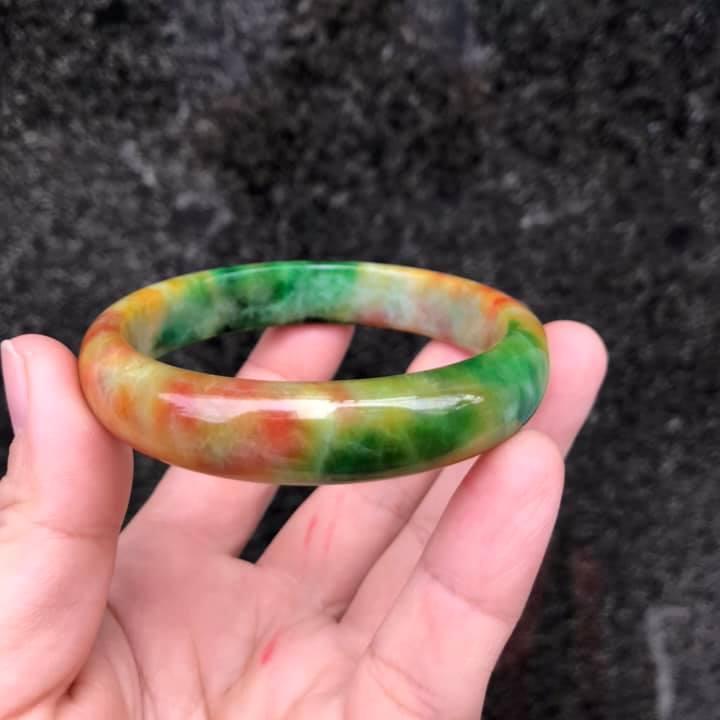 [HCM]VÒNG TAY BẢN LIỀN NGỌC CẨM THẠCH TỨ QUÝ NI -VÒNG TỪ 50-60