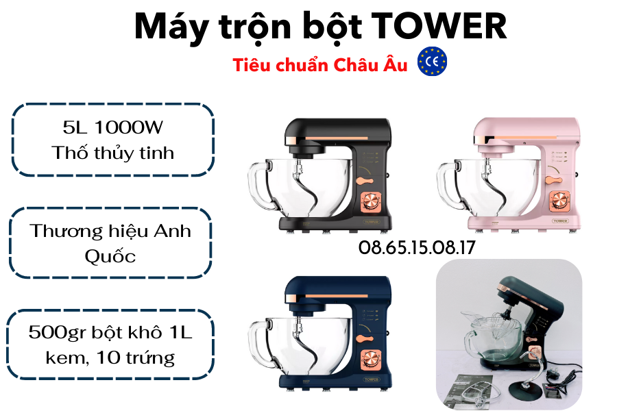 (Thương hiệu Mỹ) Máy trộn bột ACEKOOL 5L 1000W cao cấp - đánh kem, đánh trứng