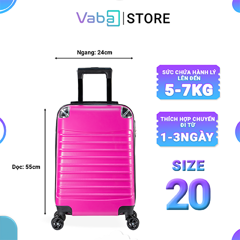 Vali kéo du lịch Vaba Natsukashii vân ngang size 20