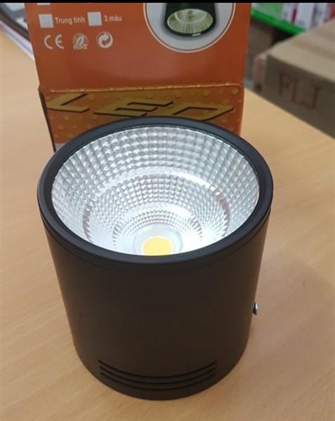 Đèn led ống bơ tròn 10W asia vỏ đen/trắng