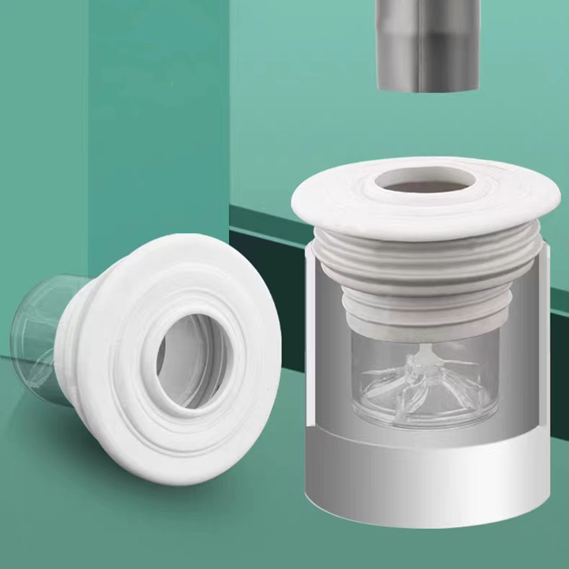 The valve closes the head of the floor drain and the bathroom washing