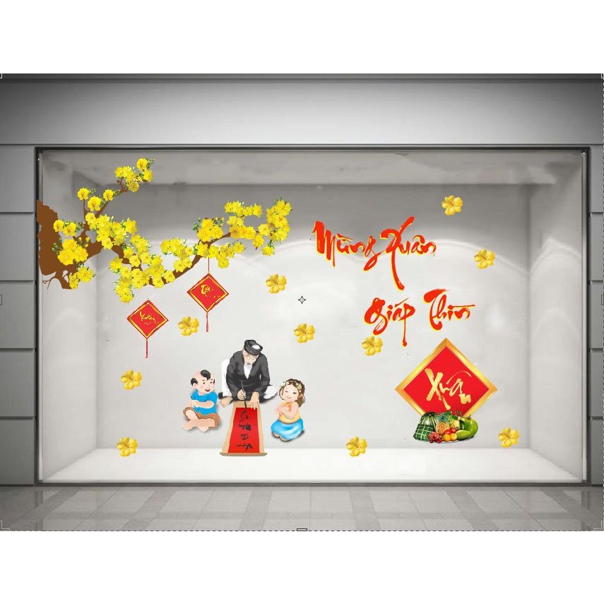 Decal trang trí tết xuân giáp thìn 2024 PK632