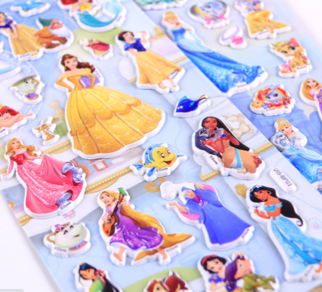 Hình dán sticker nổi 3D Công chúa Disney cho bé