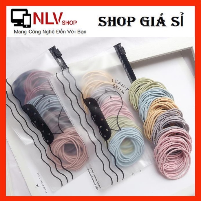 [HCM]?? Set 100 thun cột tóc trơn nhiều màu cho bạn gái ??