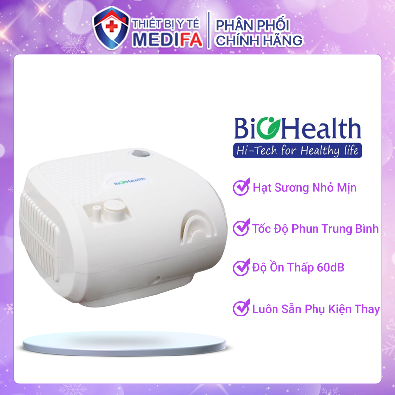 Máy xông khí dung BioHealth Neb Easy kích thước hạt sương nhỏ mịn, dễ chịu cho đường hô hấp