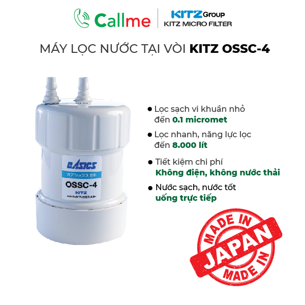 Bộ Lọc Nước Nhật Bản Kitz OSSC-4 (Sản phẩm chính hãng - Lọc nước giữ khoáng - Made in Japan)