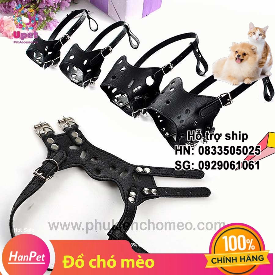 Hanpet - SP1177 – Rọ mõm cho chó -Rọ mõm da chống sủa (size xs chó 3-7kg) ( 4711841)