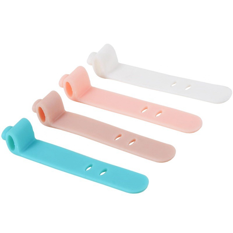 DÂY SILICON Buộc Giữ Tai Nghe/Cáp Sạc - Dây Quấn Đai Cố Định Dây Điện Nhiều Màu Tiện Lợi