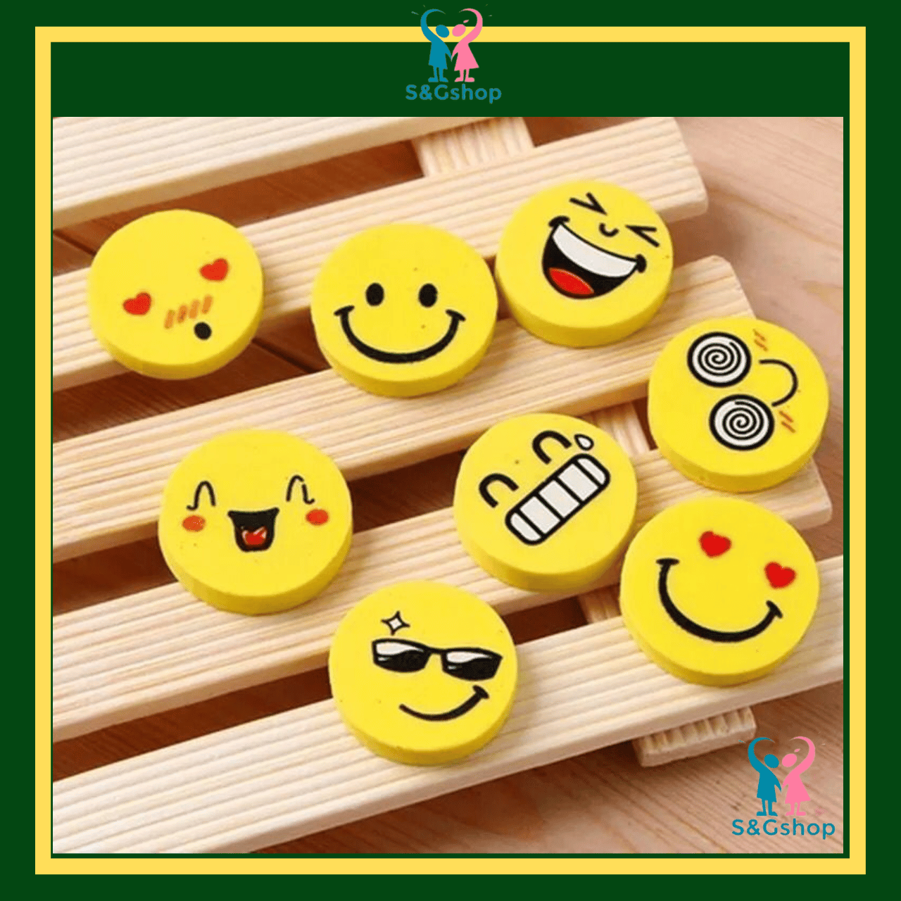 8 Cục Gôm tẩy cute hình mặt cười