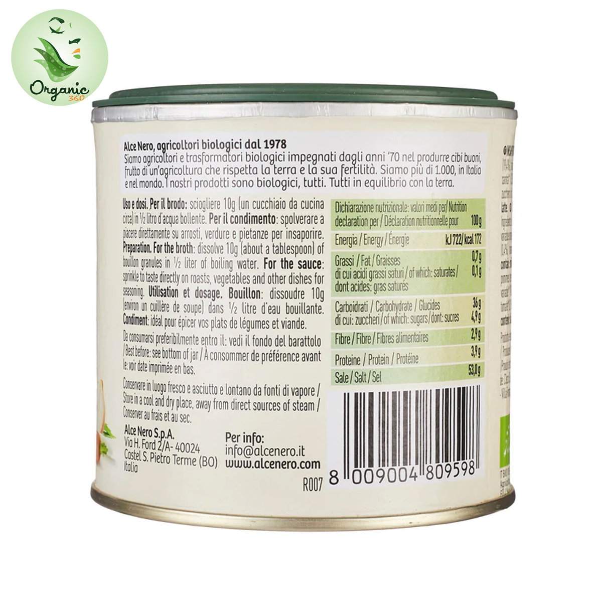 Hạt nêm hữu cơ Alce Nero 120g
