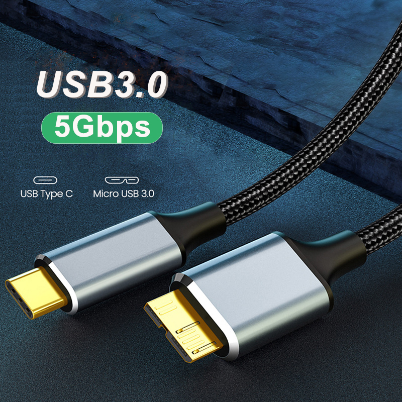 Micro b usb 3 0 để loại c cáp bộ chuyển đổi kết nối 5gbps bên ngoài ổ cứng đĩa cáp type-c để usb 3.0 micro b cho ổ cứng