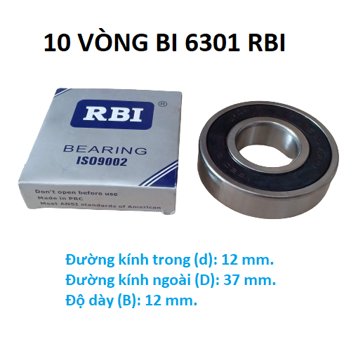 10 vòng bi 6301 RBI -chất lượng cao