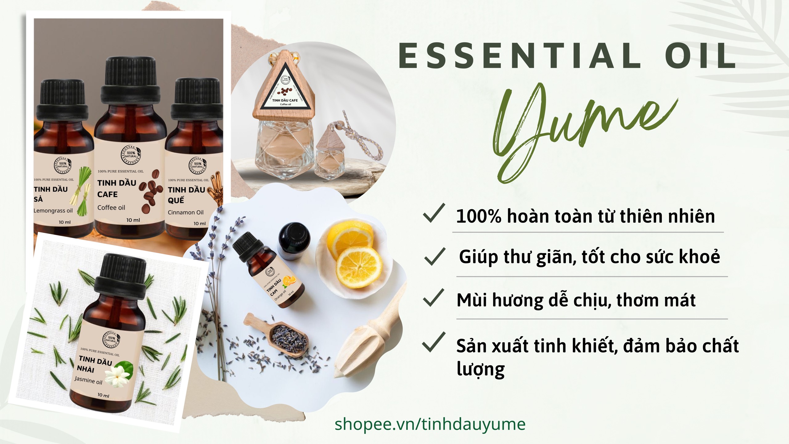 [HCM] TINH DẦU THIÊN NHIÊN LAVENDER,, CHAI 10ML