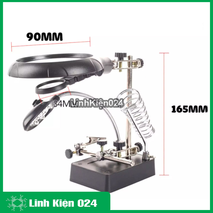 Kính Lúp Đôi Để Bàn Có Đèn Led Chiếu Sáng TE-800