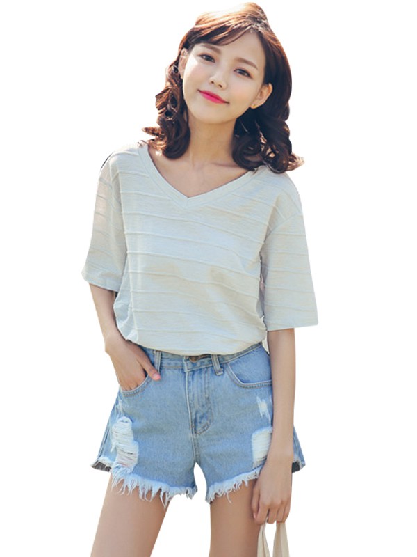 Quần short jean nữ rách big size