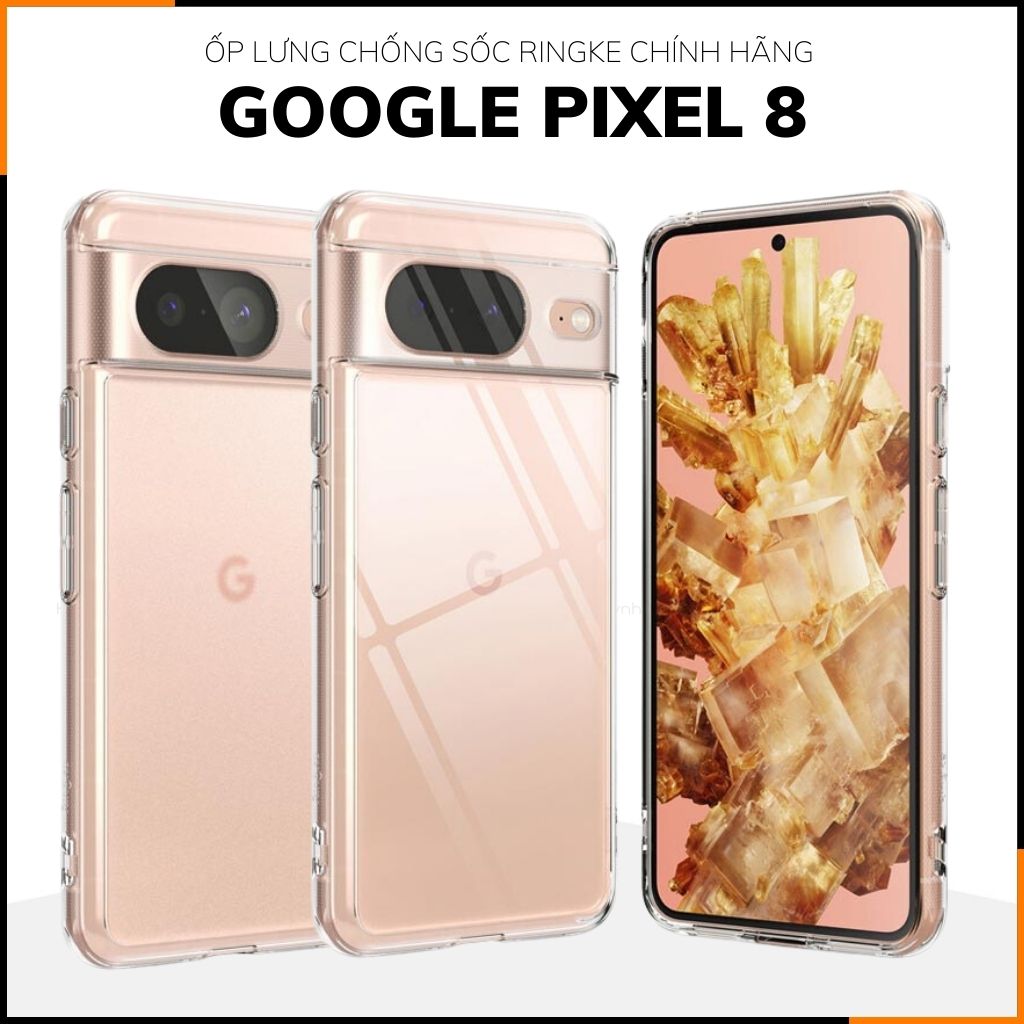 Ốp lưng google pixel 8 RINGKE trong suốt chống sốc FUSION X chống ố vàng phụ kiện điện thoại