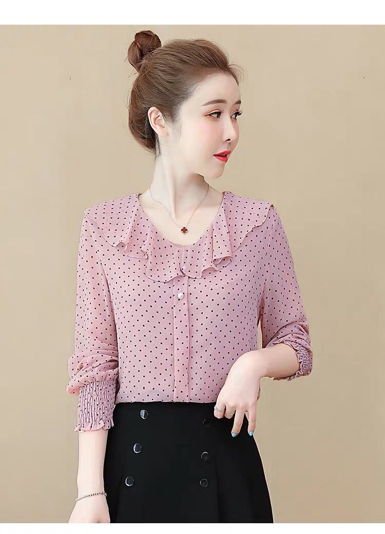 ÁO KIỂU CHẤM BI CỔ TIM NGOCTRANSHOP - NT6371