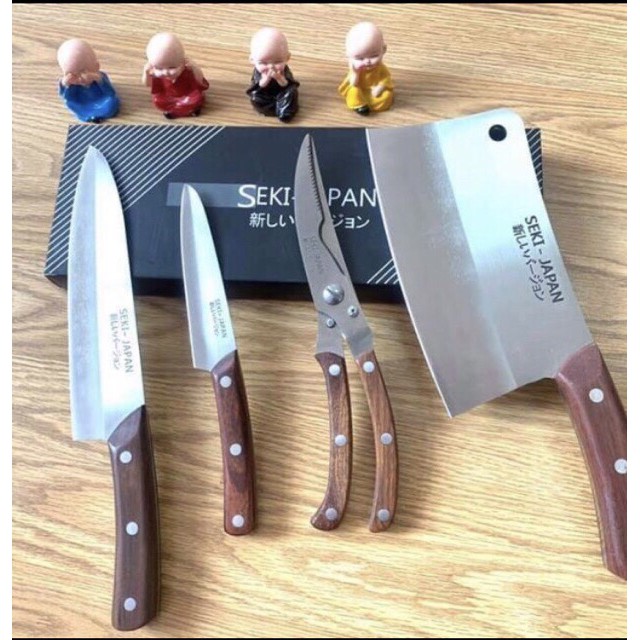 Combo 4: Dao chặt, Dao thái, Dao gọt, Kéo cắt gà, vịt Seki
