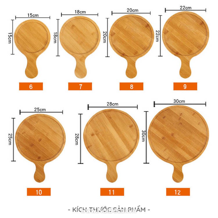 [HCM]Đế Gỗ Pizza có tay cầm