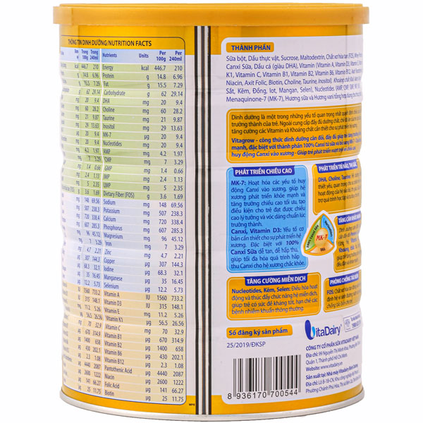 Vitagrow 1+ 900g Height Increasing Milk (for Children 1-2 Years Old)