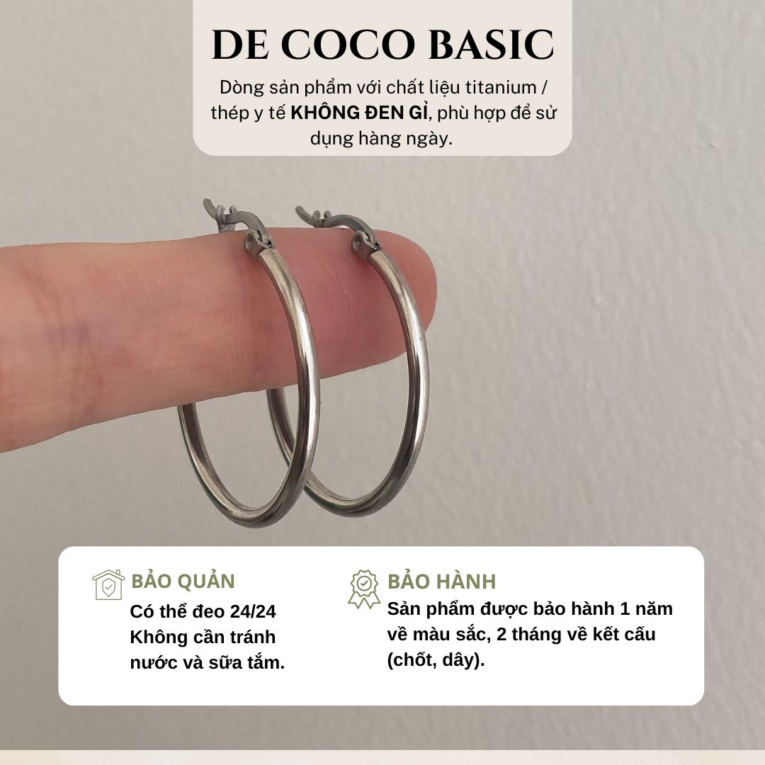 Khuyên tai thép y tế hình tròn Dome De Coco