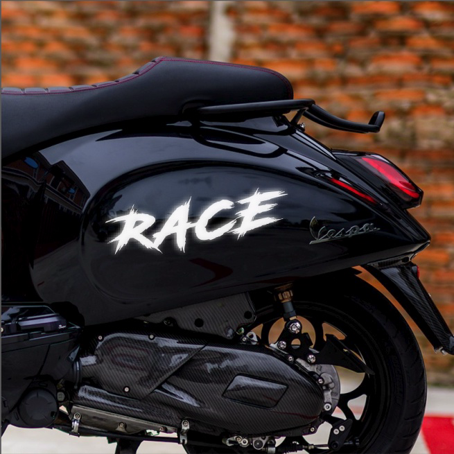 Tem dán xe máy( 1 CÁI) Race - TaFu ( kích thước ngang 15cm -30cm)