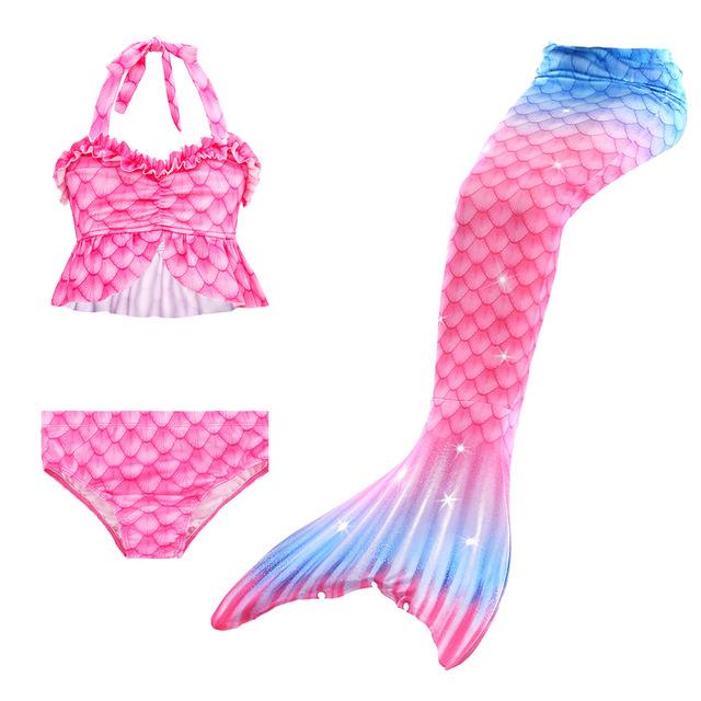 2022 New Children Mermaid Tail Swimsuit Girl Swimsuit Beach Clothes Bathing Suit Set Swimming Party Cosplay Mermaid Costume