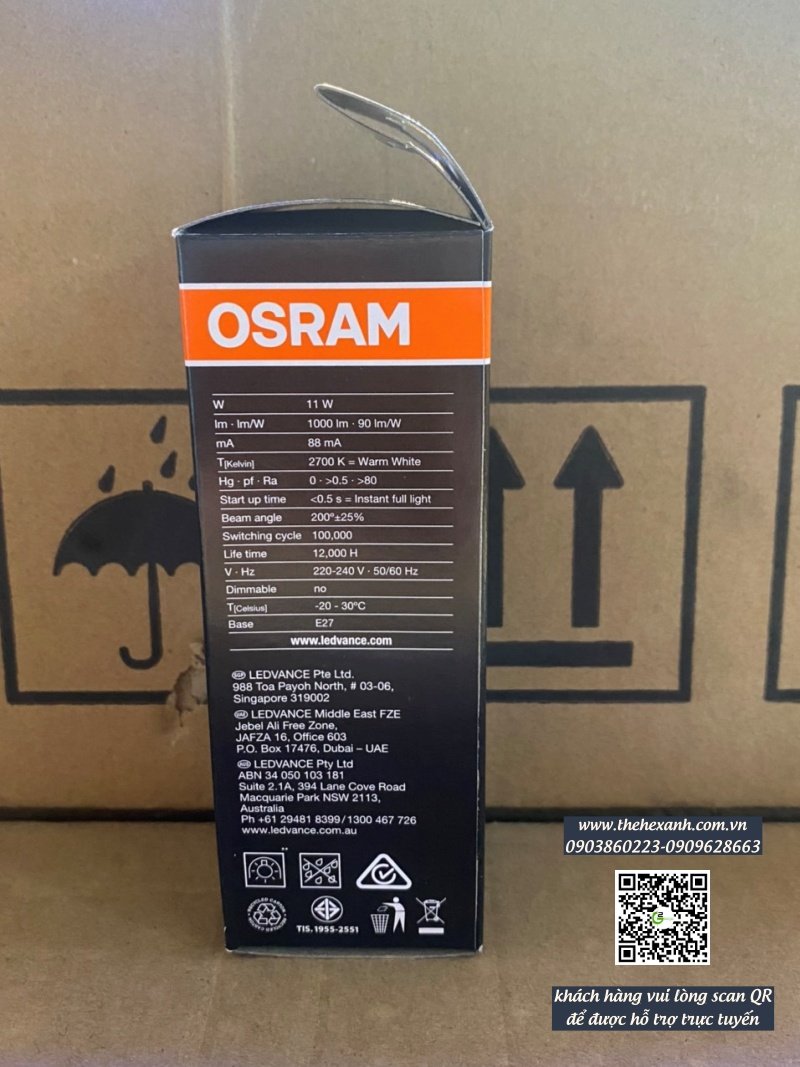 BÓNG ĐÈN STICK OSRAM 11W 6500K ÁNH SÁNG TRẮNG