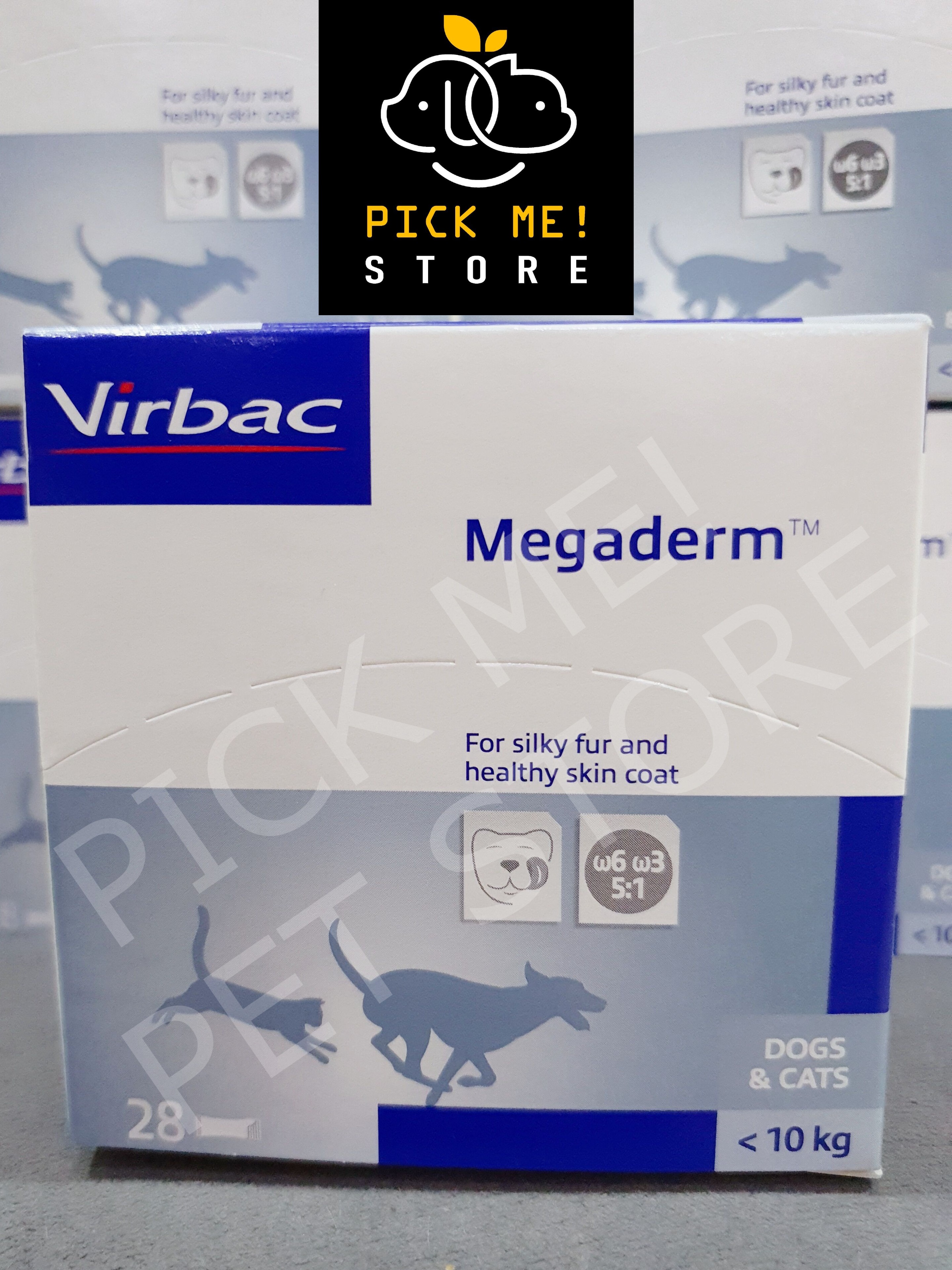 [ GENUINE ] Megaderm Virbac box of 28 packs - Gel to help beautify the skin and smooth fur of dogs and cats