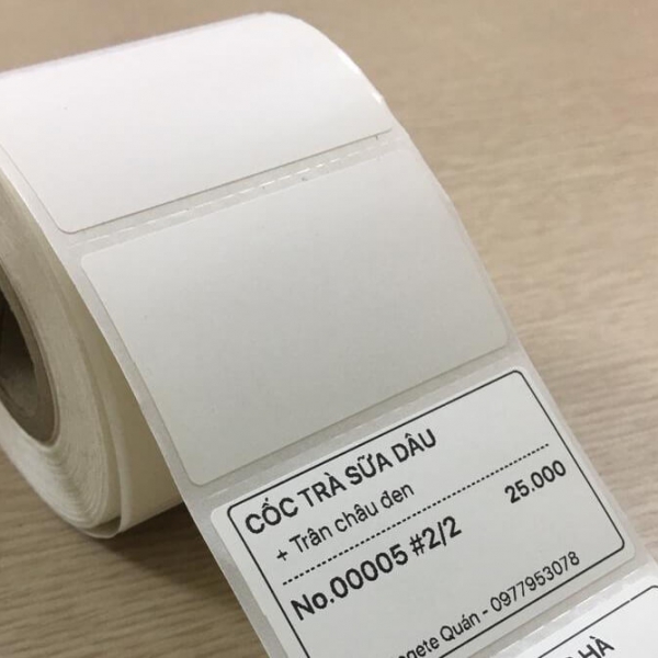 Giấy In Nhiệt Tem Trà Sữa,Trà Chanh 50*30mm