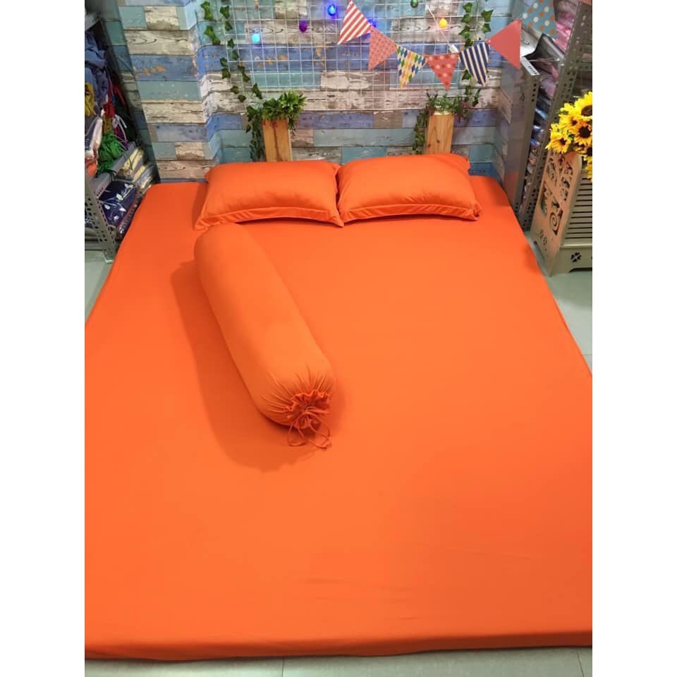 Ga - Drap Giường Lẻ Thun Mát Lạnh Lan Pham Bedding - Màu Cam