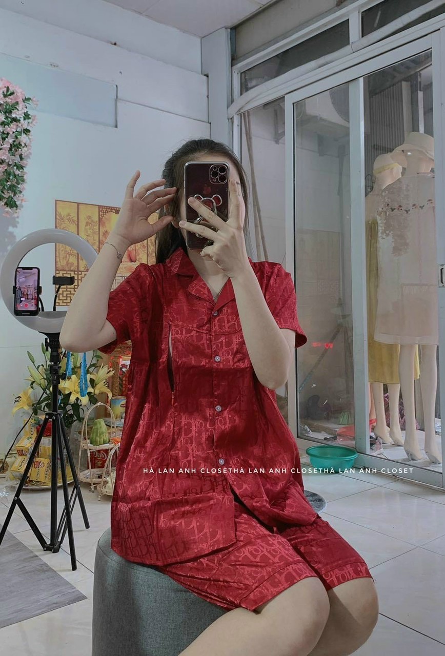 Đồ bộ lụa satin mặc thời trang, mặc sau sinh