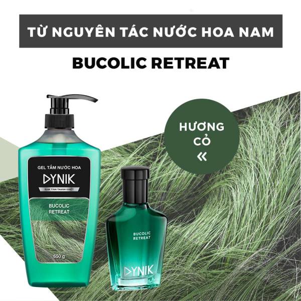 Gel tắm hương nước hoa nam Dynik Bucolic Retreat hương cỏ thanh khiết 650g nhập khẩu