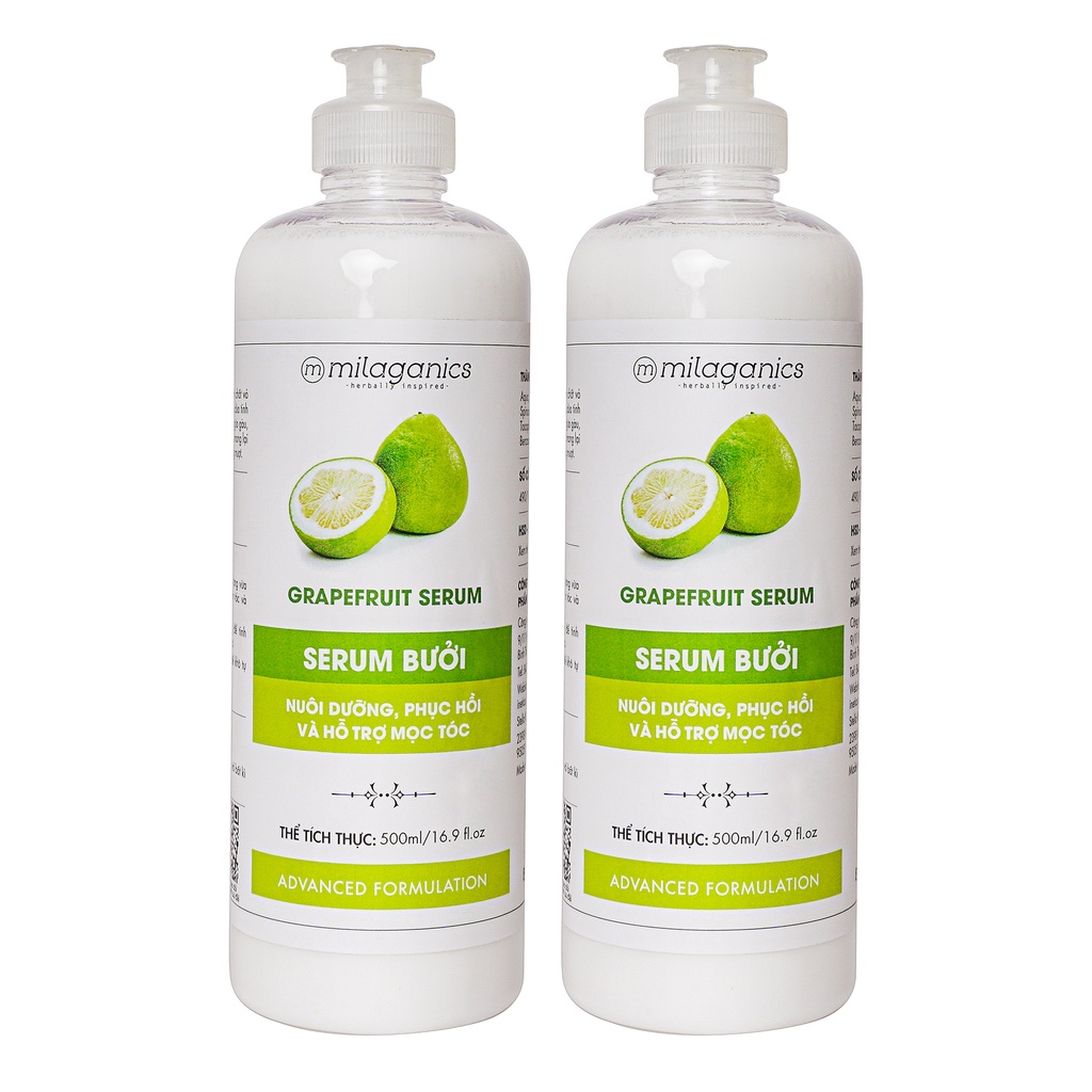 Combo 2 serum bưởi ngừa rụng & kích thích mọc tóc từ tinh dầu bưởi nguyên chất milaganics 100ml - eherb