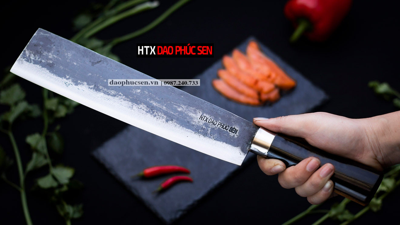 Dao tông chặt gà chặt dừa nhíp xe rèn thủ công 500g G07M