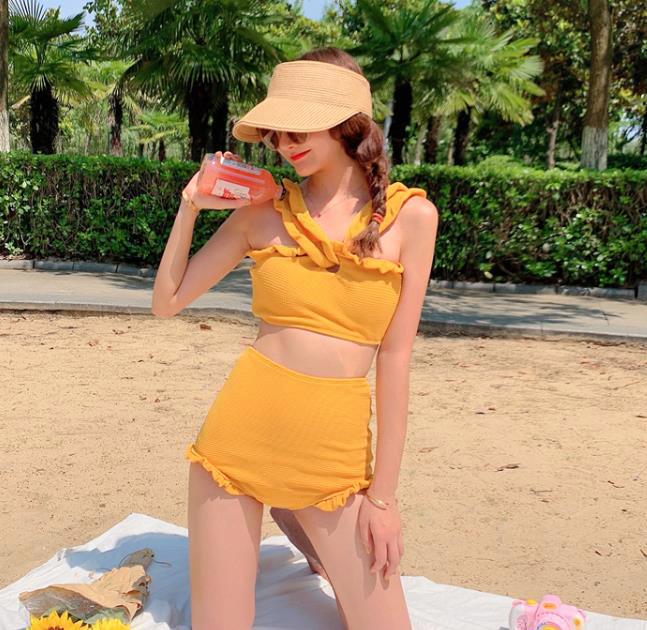 Bộ Đồ Bơi Nữ Bikini 2 Mảnh Cạp Cao Đẹp (T002)