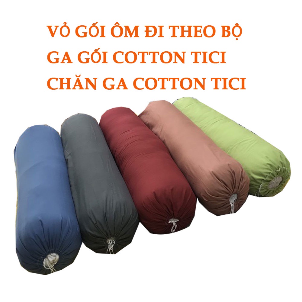 Vỏ gối ôm cotton tici cùng màu theo bộ ga giường gối ôm kích thước 35x100cm