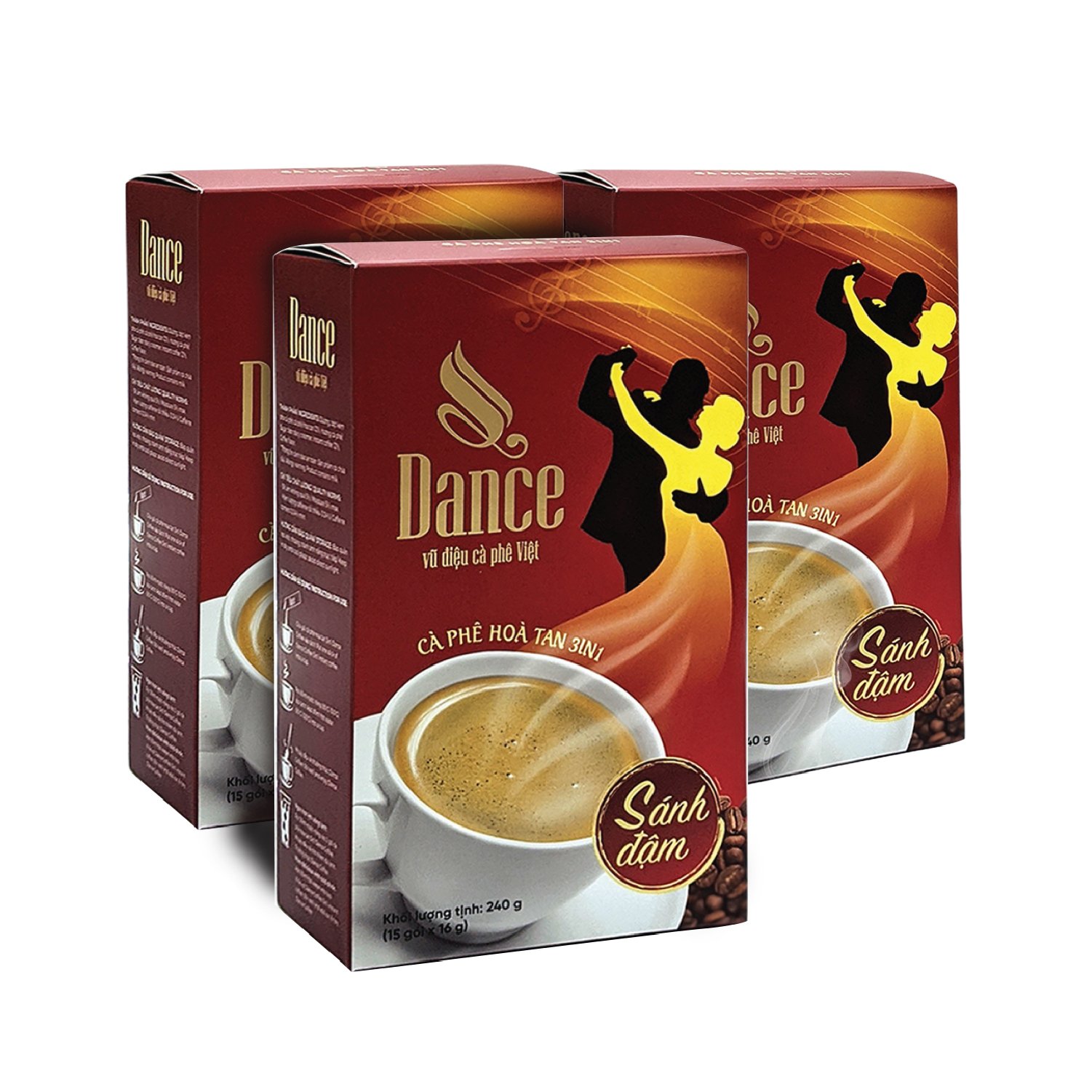 Combo 3 Hộp Cà phê Sữa 3in1 Dance (Hộp 15 gói x 16gr) - AnTháiCafé