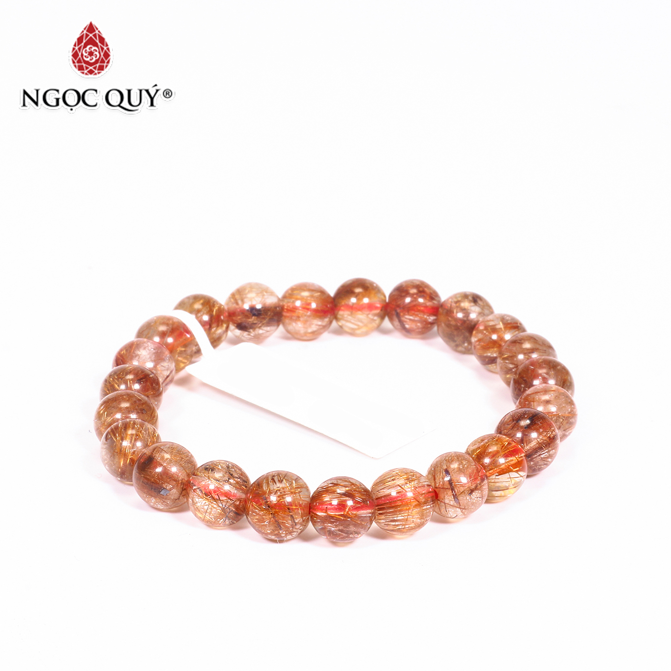 [HCM]Vòng tay đá thạch anh tóc đỏ size hạt 7mm mệnh hỏa thổ - Ngọc Quý Gemstones