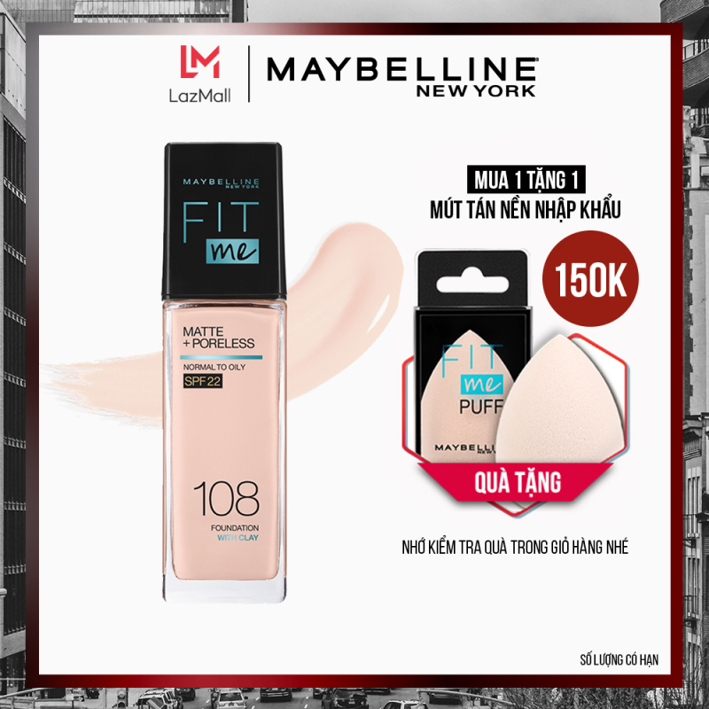 Kem Nền Mịn Nhẹ Kiềm Dầu Fit Me Maybelline New York Matte Poreless Foundation 30ml