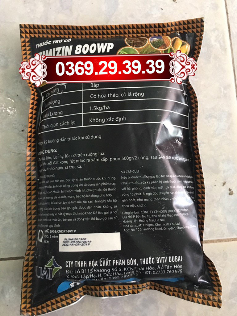 ZIMIZIN 800WP THUỐC TRỪ LÚA LỘN, LÚA RÀY, CỎ LÁ HẸP CHO CÂY TRỒNG