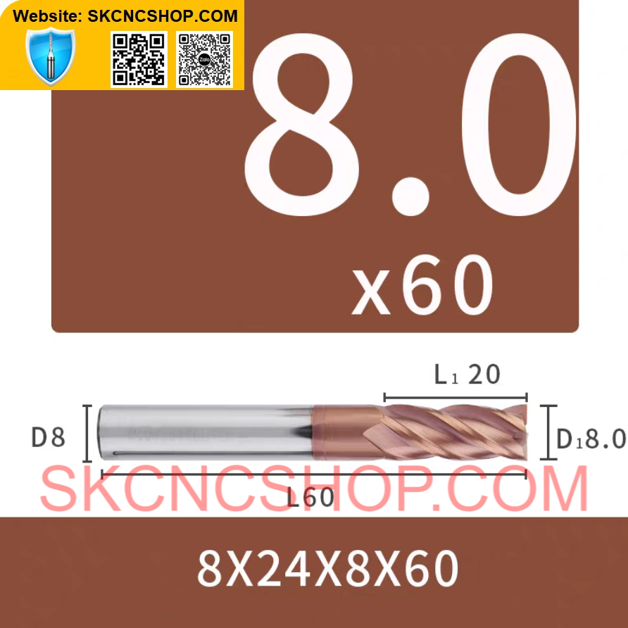 Mũi dao phay Kim loại 4 ME - ENDMILL - HRC55 - SK CNC SHOP