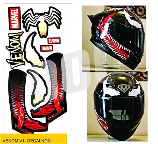 Tem decal Venom dán nón bảo hiểm