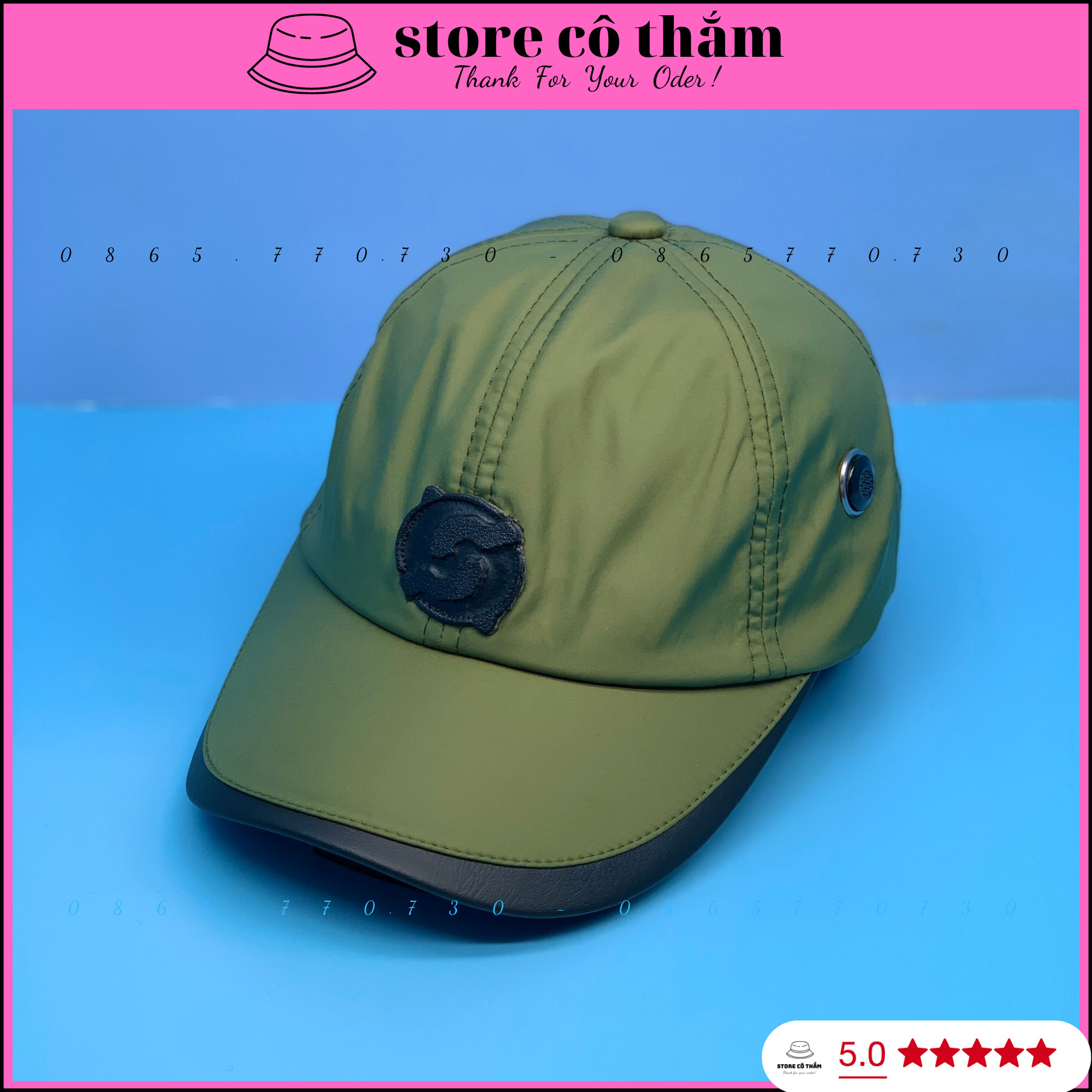 COMBO 2 CÁI NÓN DÙ LOGO S - NÓN KẾT CHẤT DÙ LOGO DA VIỀN DA CAO CẤP