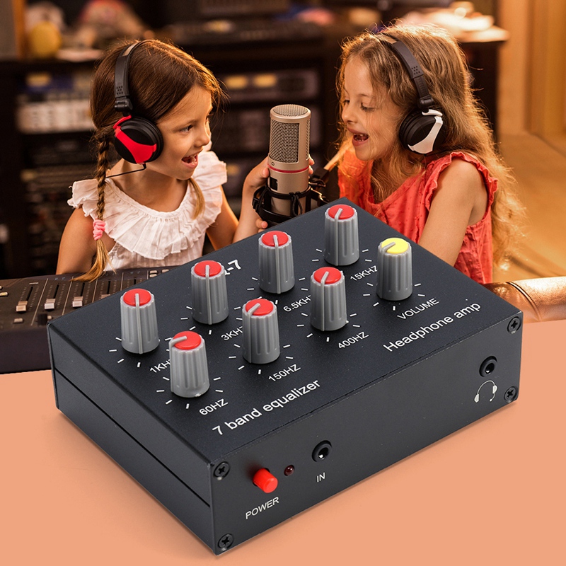 EQ-7 Car Audio Headset Amplifier 7-Band EQ Equalizer 2 Channel Audio Mixer Equalizer