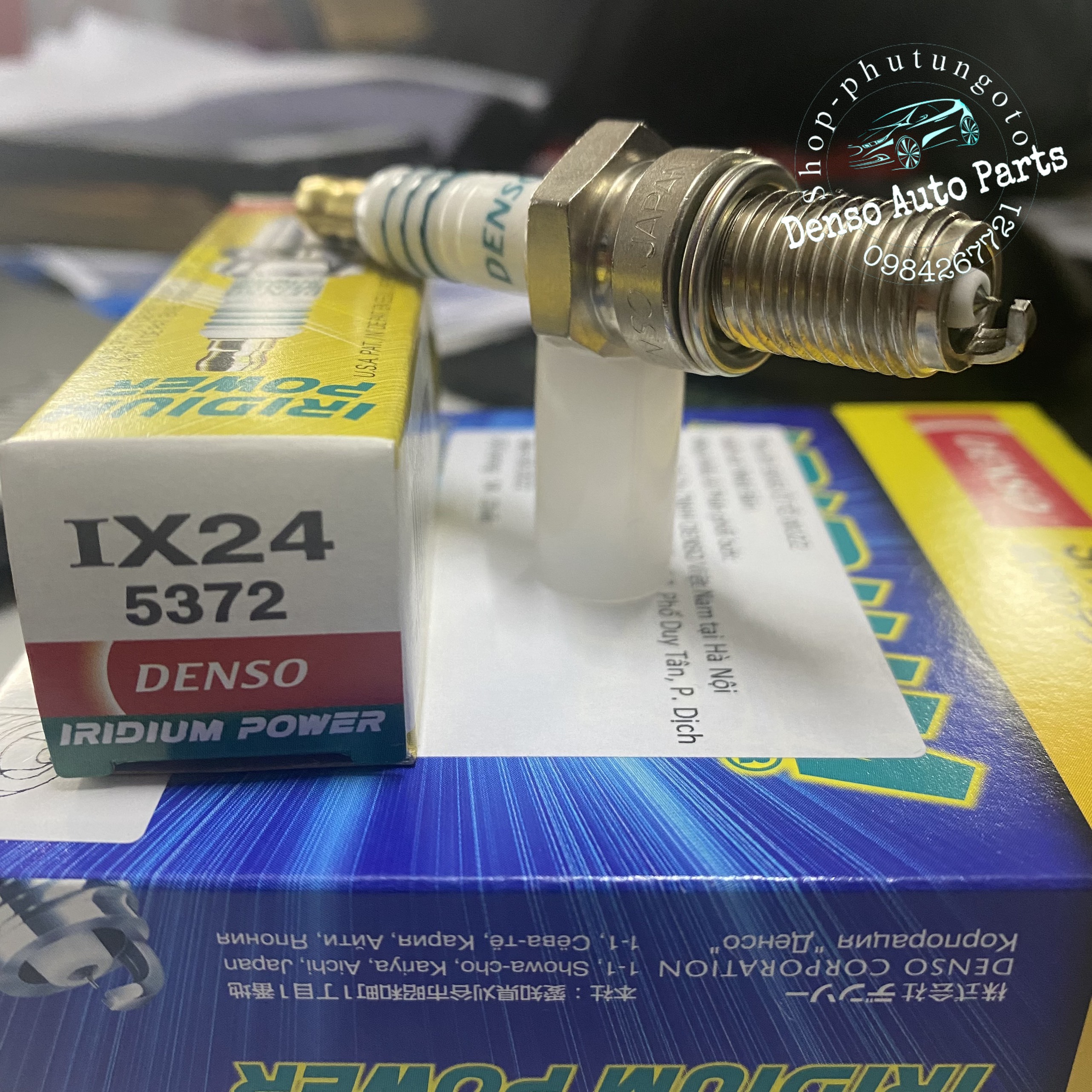 Bugi Denso Iridium power IX24 cho xe Suzuki GN 125, SYM HUSKY và SYM Wolf (1 chiếc)