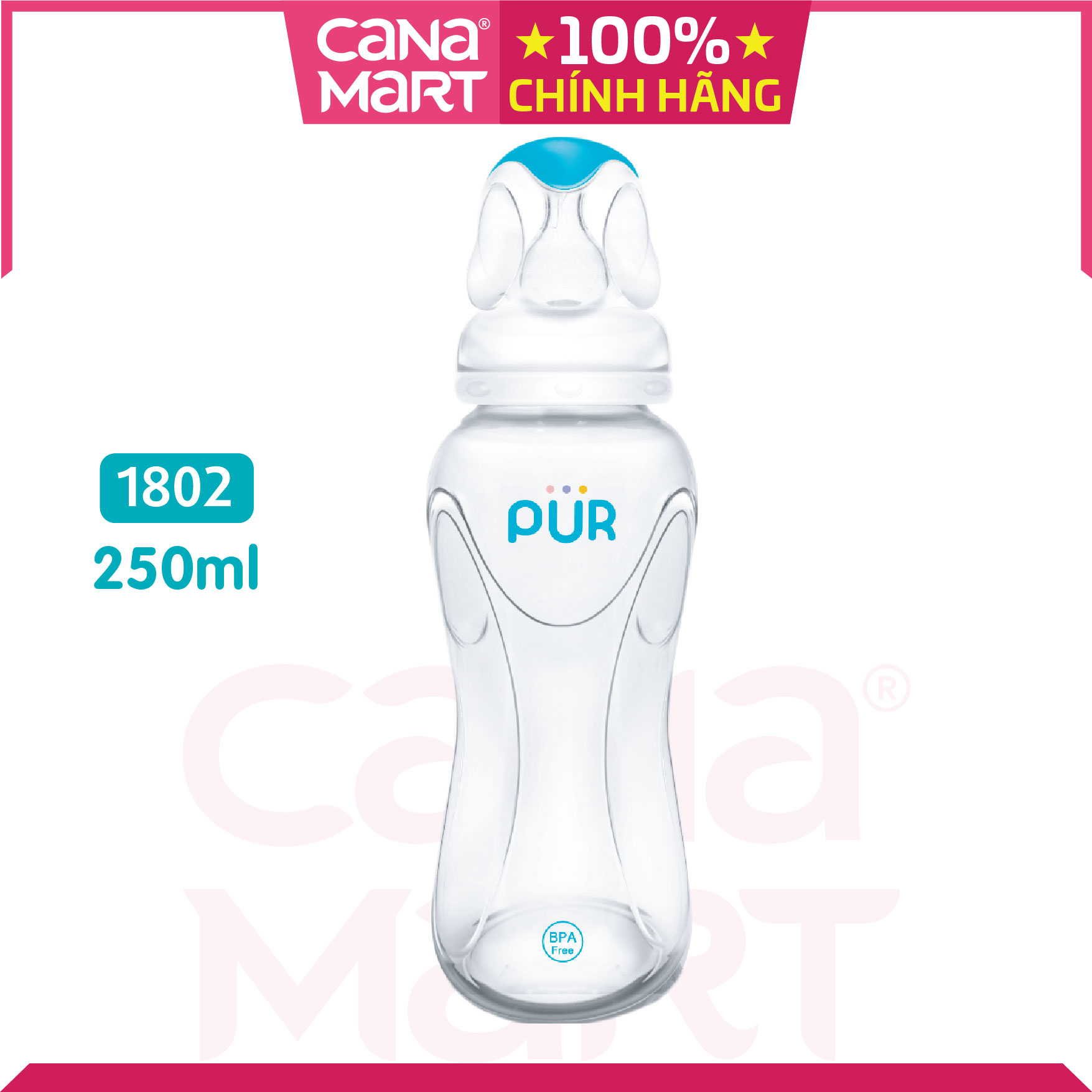 Bình sữa cổ thường Pur Advanced 250ml không chứa chất BPA (1802)
