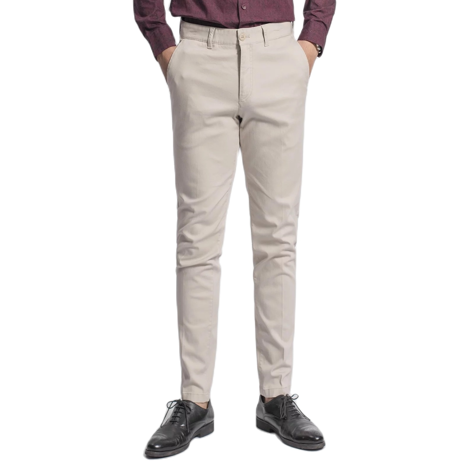 Quần kaki nam Slim fit Aristino AKK01108 màu Be 68 Dobby