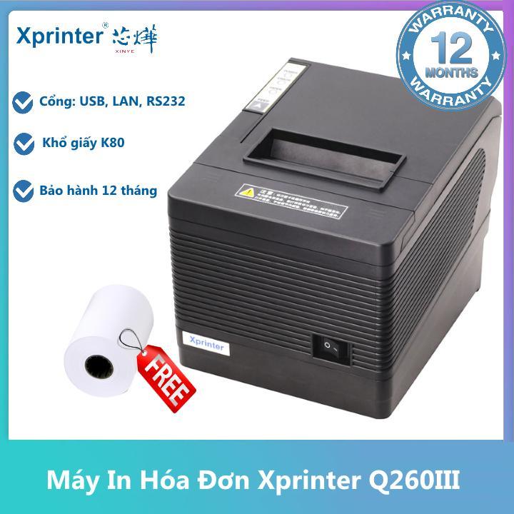 Máy In Hóa Đơn Xprinter Q260III Cổng LAN + USB + Serial